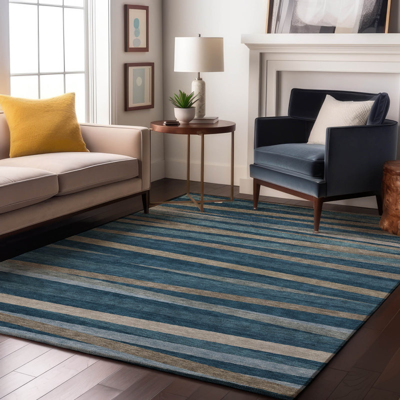 Premium Machine Washable Naglee AMF997 Stripes Rug, Rectangle 2'6" x 3'10"