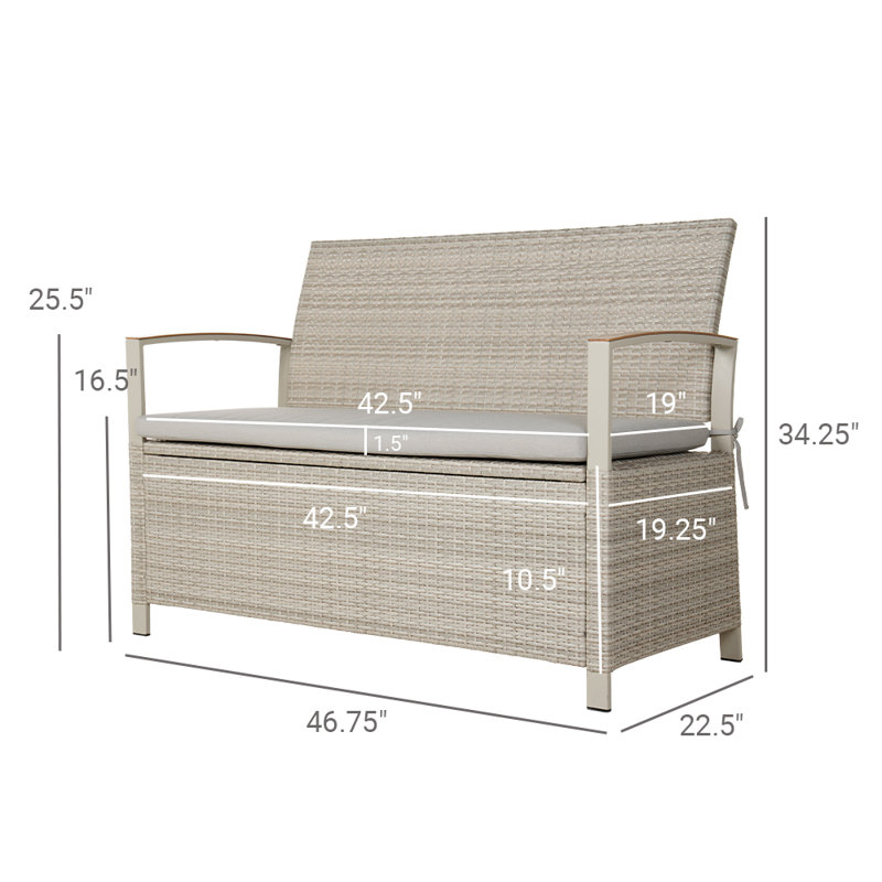 Einars Upholstered Flip Top Storage Bench