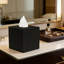 Couvercle de boîte à mouchoirs carré noir mat, porte-boîte à mouchoirs décoratif pour la maison et le bureau, distributeur moderne pour meuble-lavabo, table de chevet, bureau et comptoir
