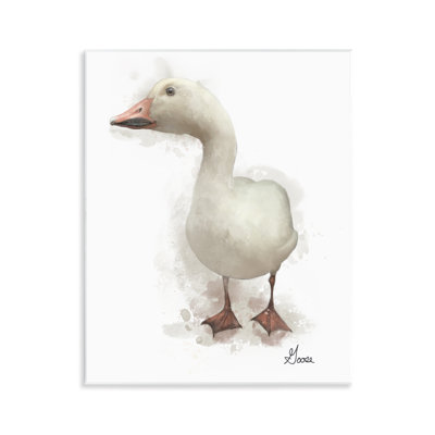 «White Farm Goose», art mural blanc par Matthew Piotrowicz