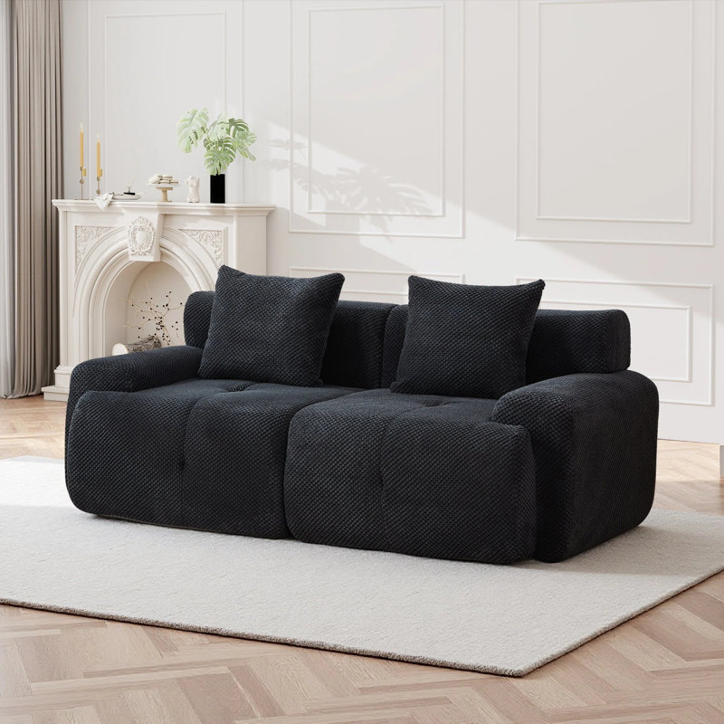 Canapé Boneless 74 "Comfy Cloud Couch, Noir