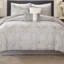Ensemble d'édredon traditionnel en microfibre grise de sept articles gris Averly-2094515957