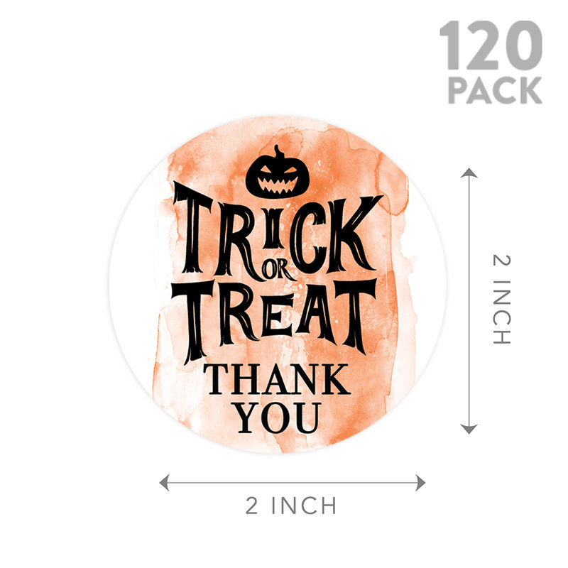 Autocollants d'Halloween «Happy Thank Trick Or Traite»