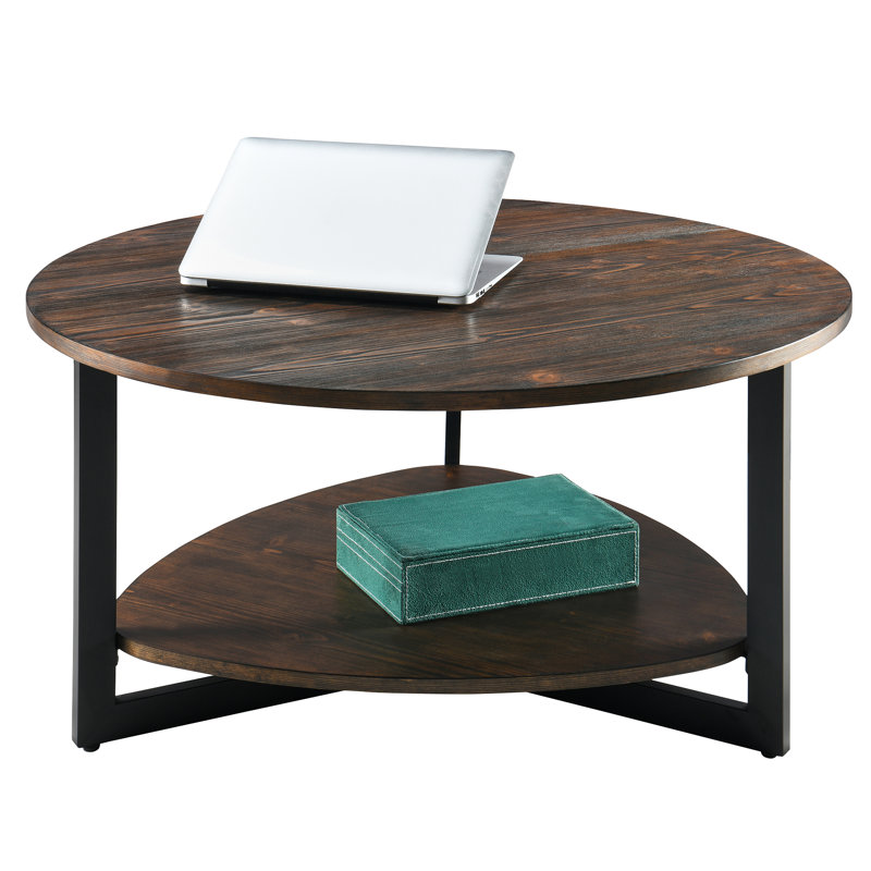 Table basse à 3 pieds avec rangement, Naturel
