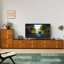 Meuble télé rétro en bois manufacturé noir-2058933072