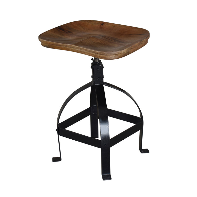 Swivel Adjustable Height Counter Stool with Metal Frame