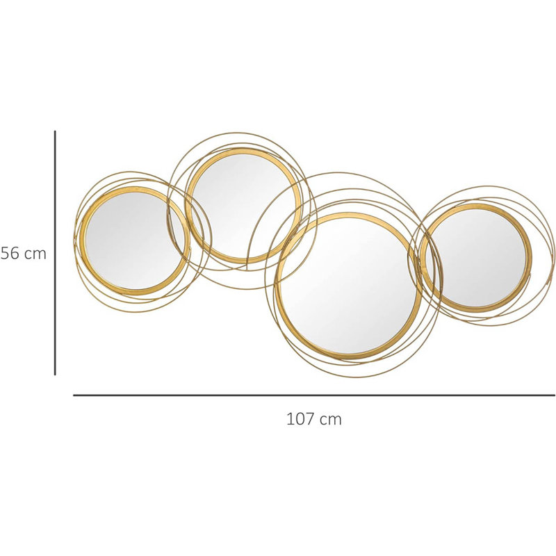 Metal Round Mirror, Gold