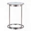 Table de bout ronde Zenn avec tablette en verre trempé en porte-à-faux - Acier inoxydable-71521007