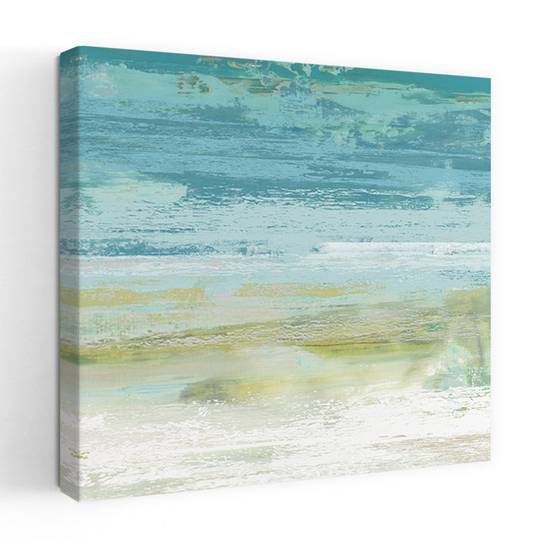 Beach Wash No. 8, art abstrait contemporain sur la plage, H 18 po x l 18 po