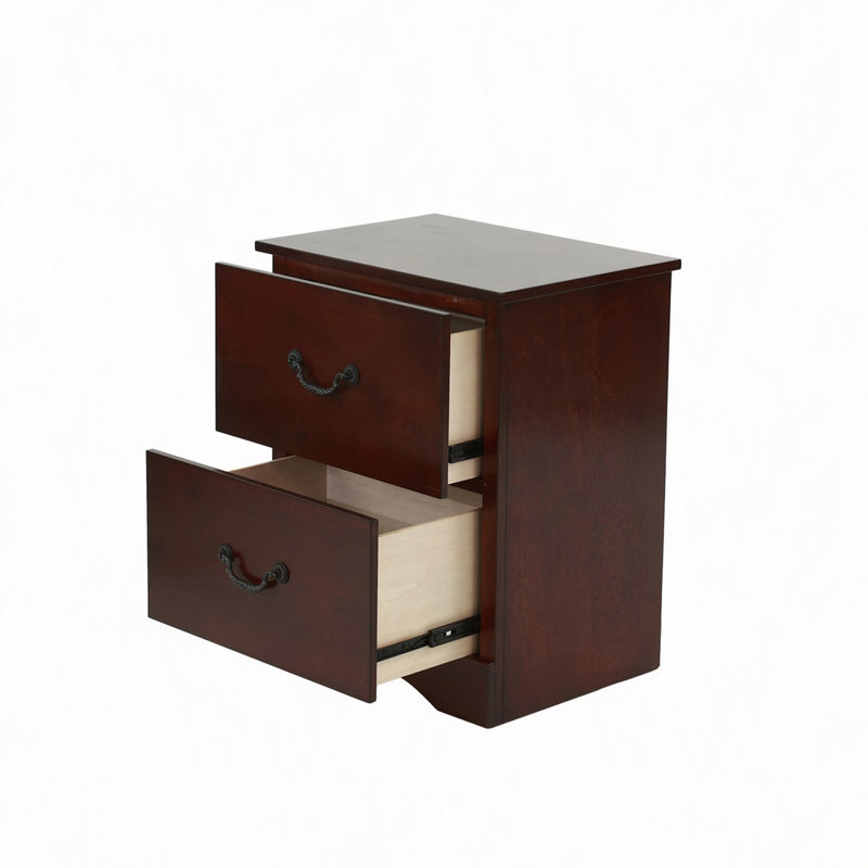 Table de chevet, table de chevet 2 tiroirs en bois de pin