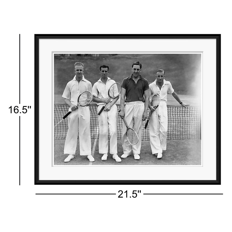 Vintage Black And White Tennis Game III Giclee Print