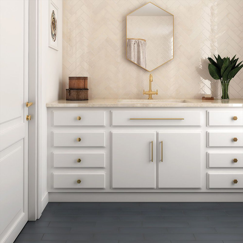 Artisanal 2.5X8 Ceramic Subway Wall Tile , Beige