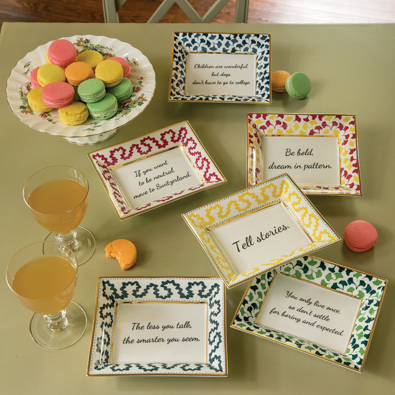 Ensemble d'assiettes décoratives rectangulaires en porcelaine 2 pièces Word Up