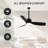 SUTEFAN 44'' Outdoor Ceiling Fan with Dimmable 3-Color LED Light, IP65 Waterproof for Patios Gazebos,Quiet DC Motor with 6 Speeds and Reversible Function, Remote Control for Patios, Industrial Style-6734070-6734059