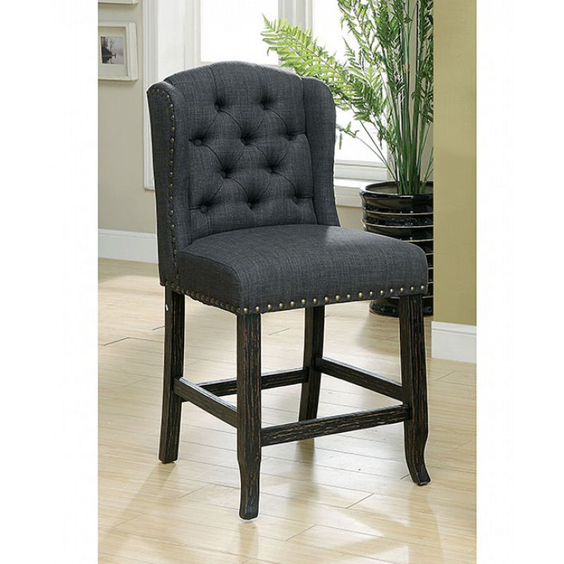 Bafford Bar Stool, Gray, Counter Stool (25.25" Seat Height)