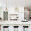 Luminaire suspendu 13 "Crystal Fusion en or péruvien avec grands cristaux transparents à facettes