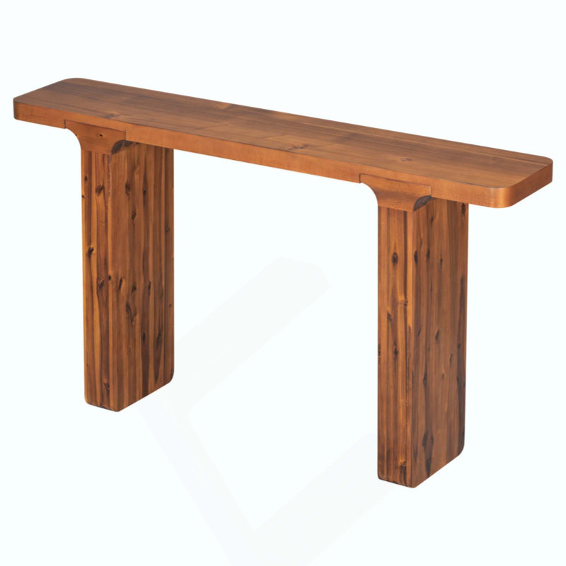Farmhouse Entryway Table With Large Countertop, Minimalism Sofa Table With Acacia Veneer , Elegance Console Table With Sturdy Square Legs,For Hallway, Living Room, And Foyer