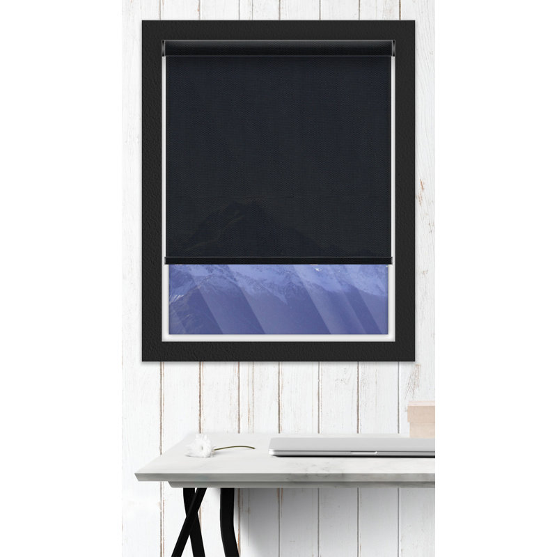 Rideau roulant semi-transparent sans cordon, Noir, l 71 po x L 72 po