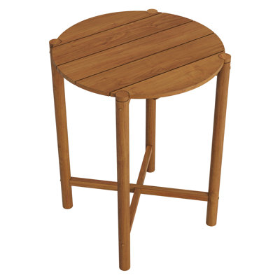 Akeya Round 35 Inch Outdoor Teak Wood Round Bar Table In Natural