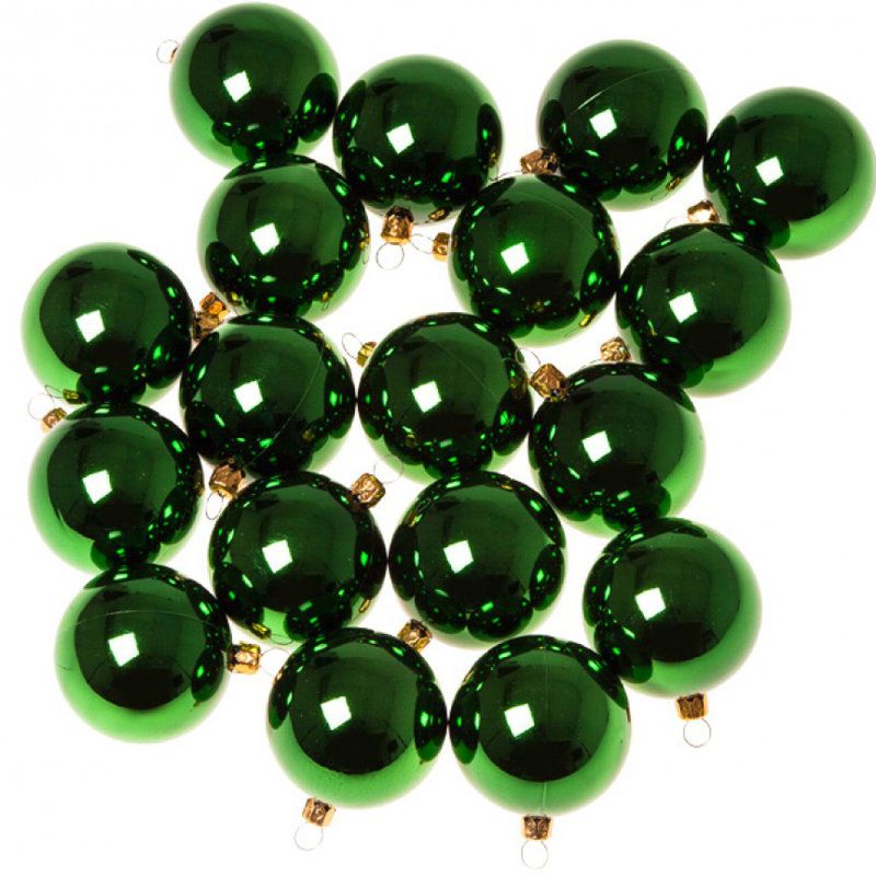Bauble, Green Shiny, 6cm H x 6cm W x 6cm D