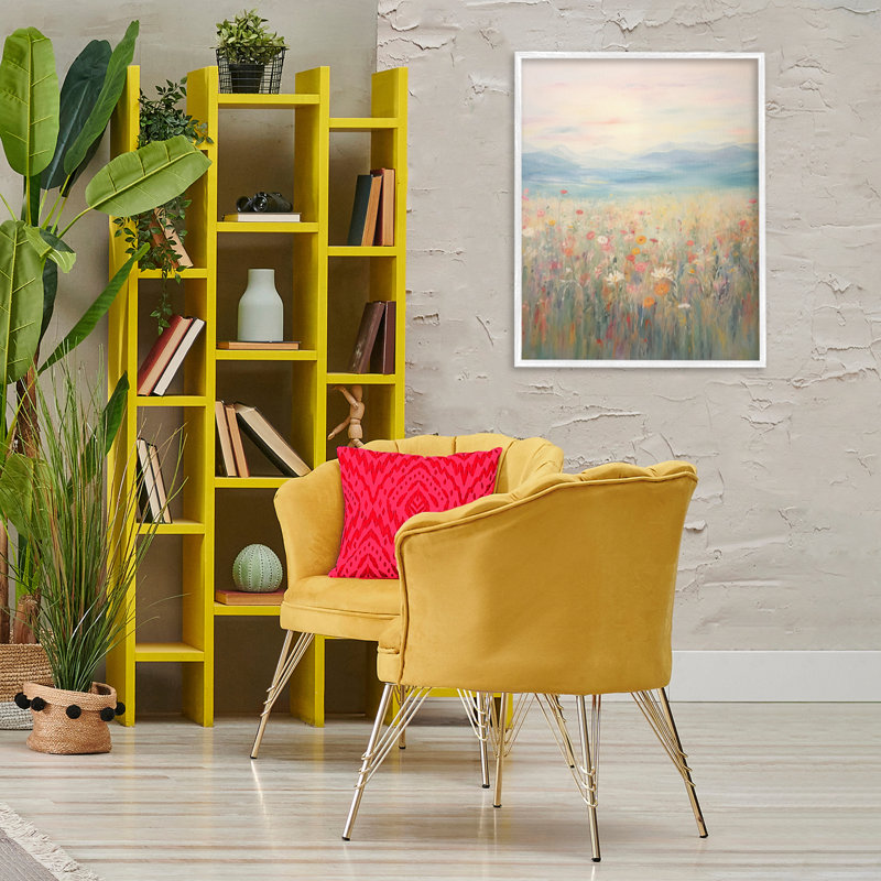 Art printanier de prairie de montagne printanière par Arlington Prints, H 30 po x l 24 po, Giclée encadrée blanc bord de mer