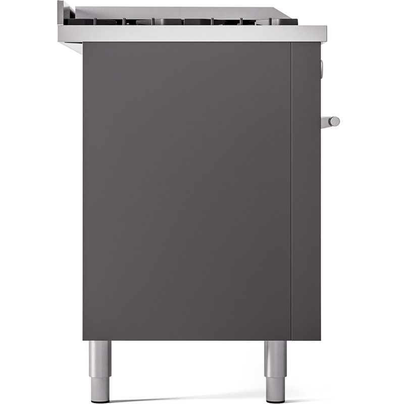 ILVE ProfessionalPlus II 60 Dual Fuel Range, knobs, Graphite Matte, Natural Gas