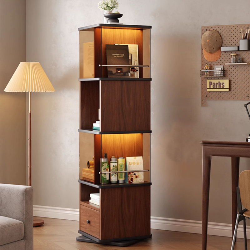 Vitrines en bois manufacturé brun noisette