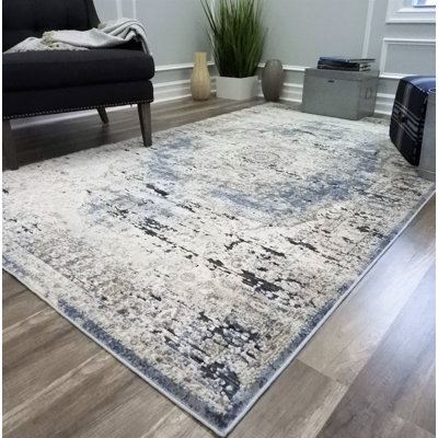 Danise Abstract Blue Tan Area Rug