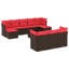 Ensemble de canapé de patio avec coussins en rotin de polyester-45835974-45835975-51381891