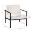 Chaise d'appoint en métal Millie Oatmeal Stationary avec revêtement en polyester durable et structure résistante aux égratignures pour les intérieurs modernes