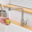 Robinet de lavabo de salle de bain rotatif 360 avec extractible, acier inoxydable, remplissage en céramique, jet de nickel brossé de style classique, style contemporain, remplissage