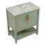 Meuble-lavabo de 30 pouces avec lavabo en céramique et rangement polyvalent - idéal pour les petites salles de bain-107117776