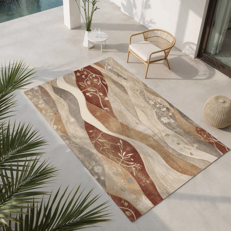Sunlit Ripple Indoor And Outdoor Area Rug, Rectangle 8' x 10'