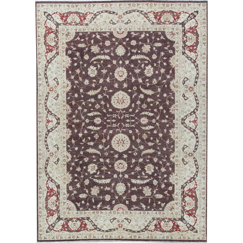 Tapis brun de haute qualité noué à la main
