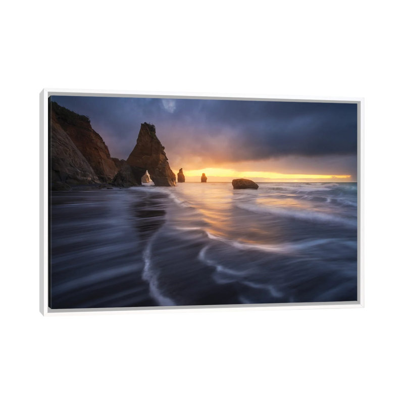 Raging Tide by Tim Fan - Floater Frame Print on Canvas, White Framed, 66.04 cm H x 45.72 cm W