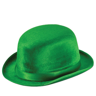Derby en feutre vert - paquet de 12