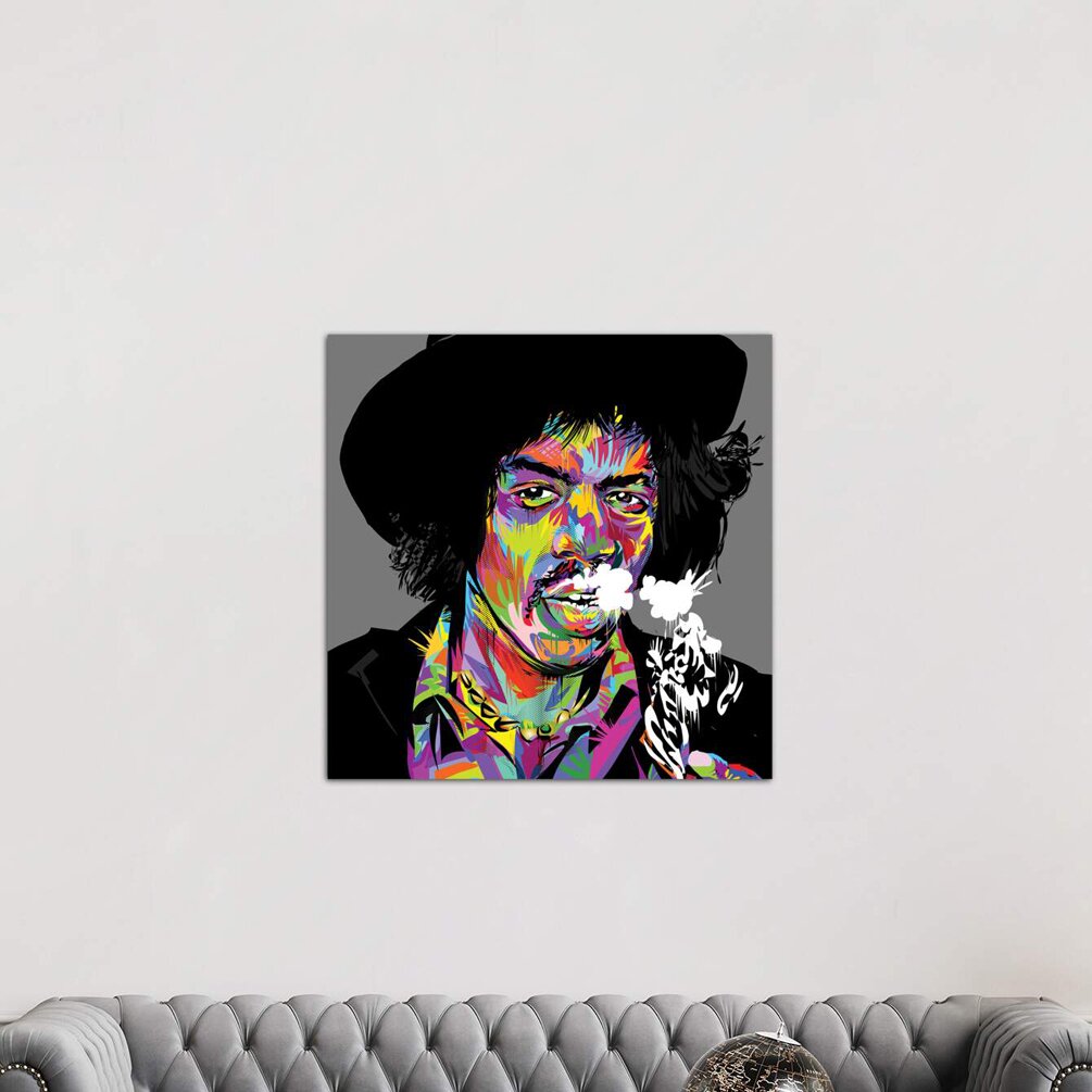 Leinwandbild - Grafikdruck „Jimi Hendrix” von Technodrome1