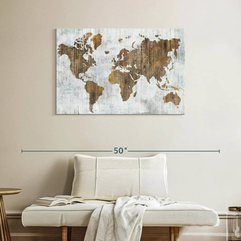 Carte du monde Aliaz II, H 26 po x l 39 po