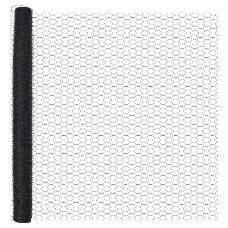Vidaxl Hexagon Fence Grey Steel, 150cm H x 1000cm W