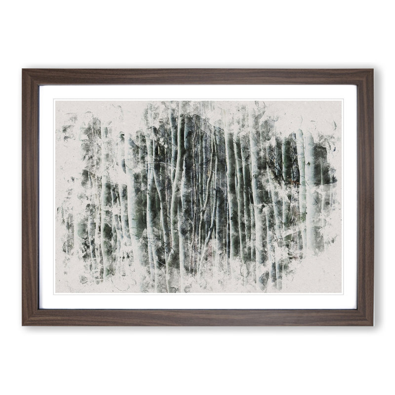 Forest Woodland - Picture Frame Painting, 27cm H x 36cm W x 2cm D, Walnut