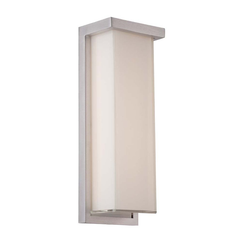 Plafonnier encastré extérieur Ledge, Aluminium brossé, H 20 po x l 8 po x P 4 po, 3000 K
