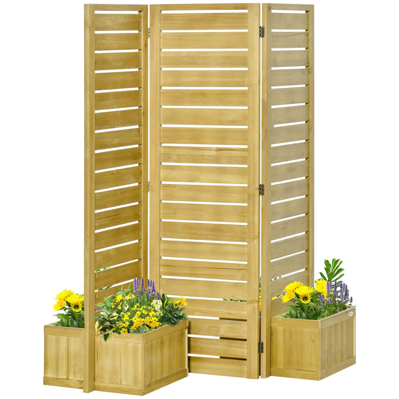 Paravent d'extérieur autoportant polyvalent avec jardinières autodrainantes