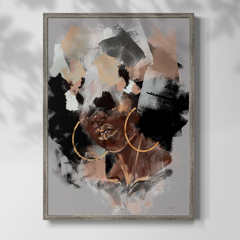 Afro Pop Framed Print - Solid Wood, 11" H x 9" W