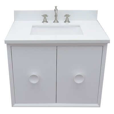 Crumley 31"" Wall Mounted Single Bathroom Vanity Set -  George Oliver, FE7A0321266A4F6B902C71BC89042473