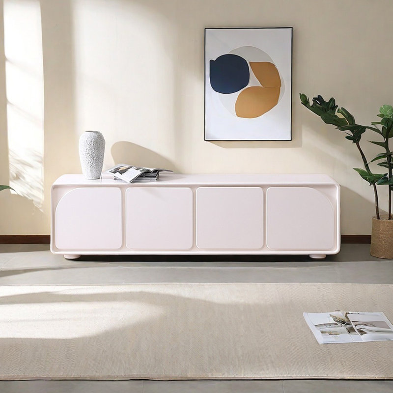 Meuble télé Modern Minimalist, Crème, crème, 70.86"