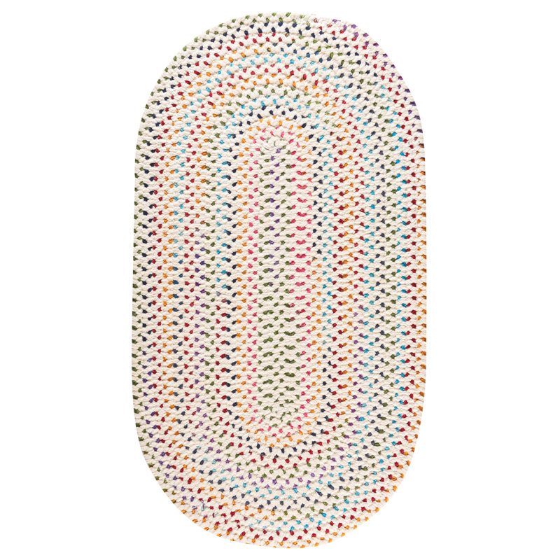 Lacei White/Blue/Pink Area Rug, Oval 24" x 8' Runner