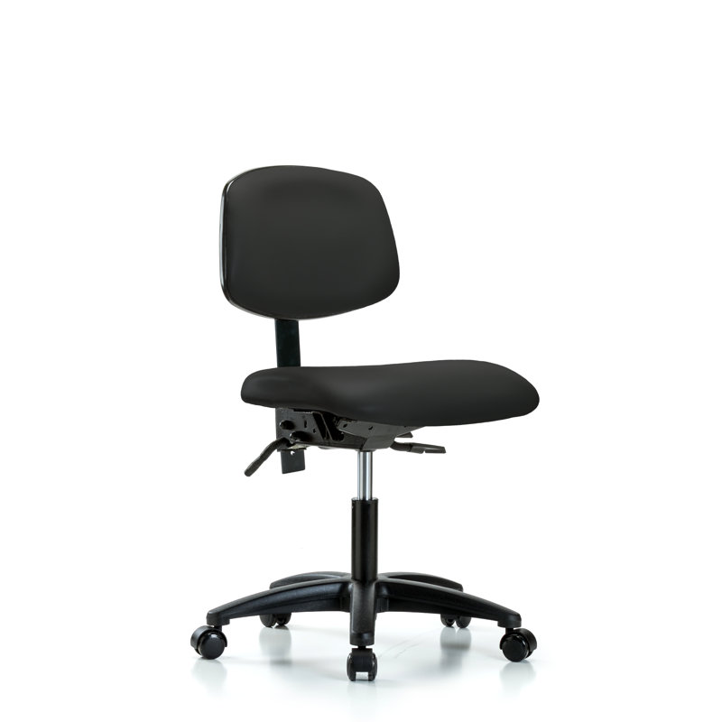 Adaline Vinyl Task Chair, Black, Casters, Not Tilt Included