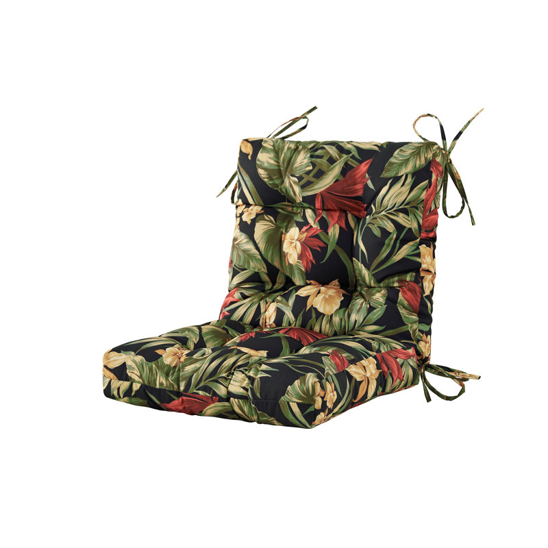 Seat/Back Outdoor Chair Cushion,Patio Chair Cushion With Tie,Tufted Replacement For Patio Furniture,20X20x4,1 Count
