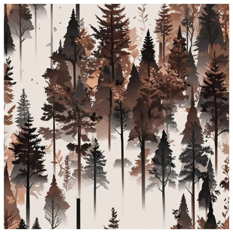 Rideaux de fenêtre Foggy Forest, 50 po x 92 po - 1 panneau, Sheer