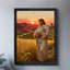 Art mural rétro noir, Jésus et l'agneau, impressions de style rétro-1878954376